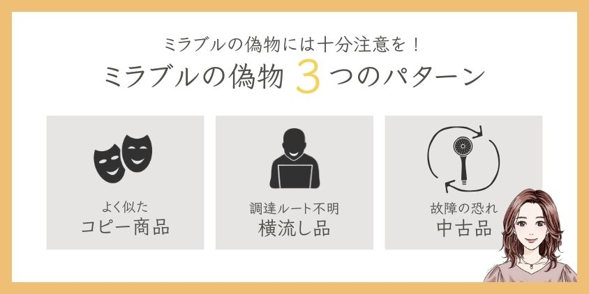 ミラブルの偽物とは？コピー商品、横流し品、中古品